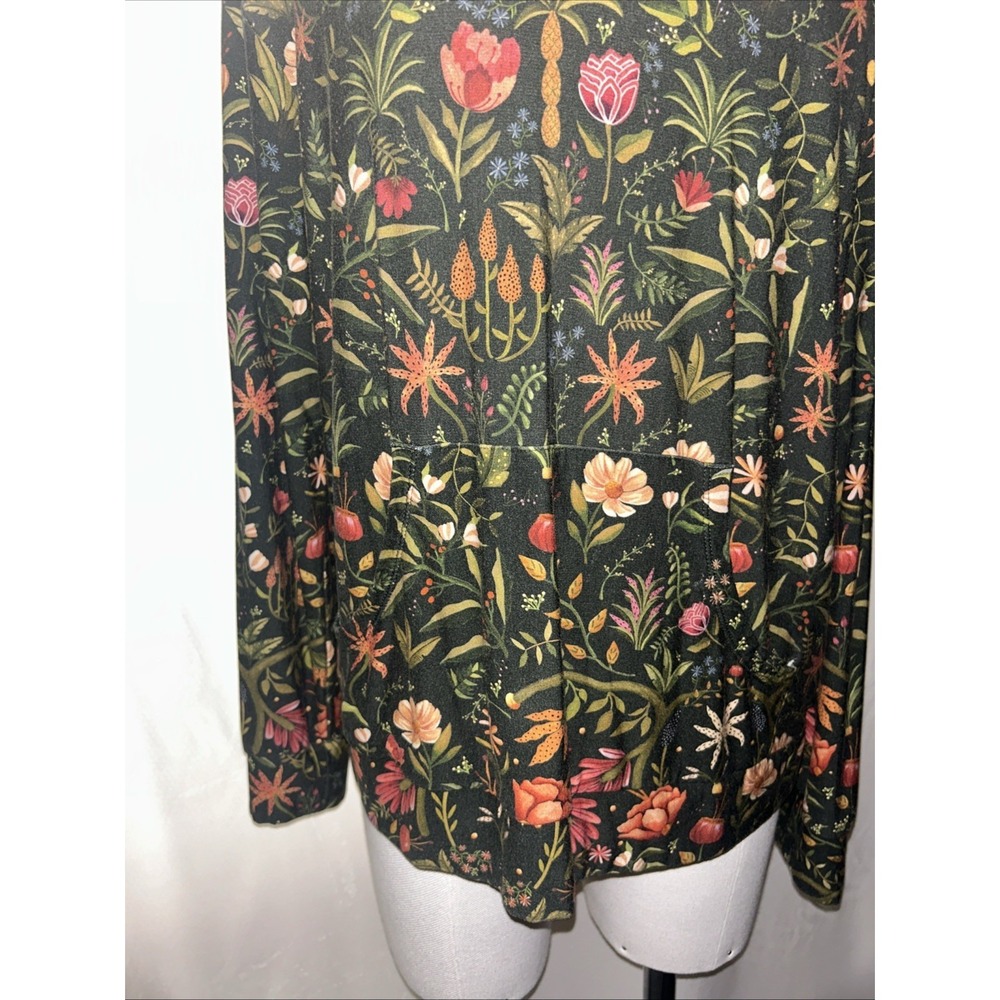 Anthropologie Farm Rio Floral Fleece Hoodie Womens Small Pullover Tropical - Picture 3 of 4